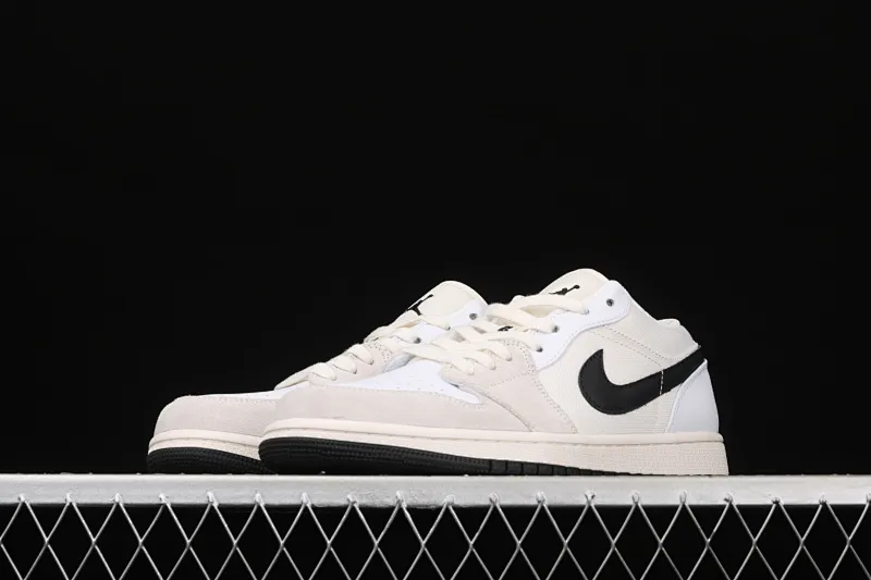 All categories Air Jordan Jordan series basketball shoes Air Jordan 1 Low Air Jordan AJ1 Low AJ1 Joe 1 low white and black canvas splicing DC3533-100